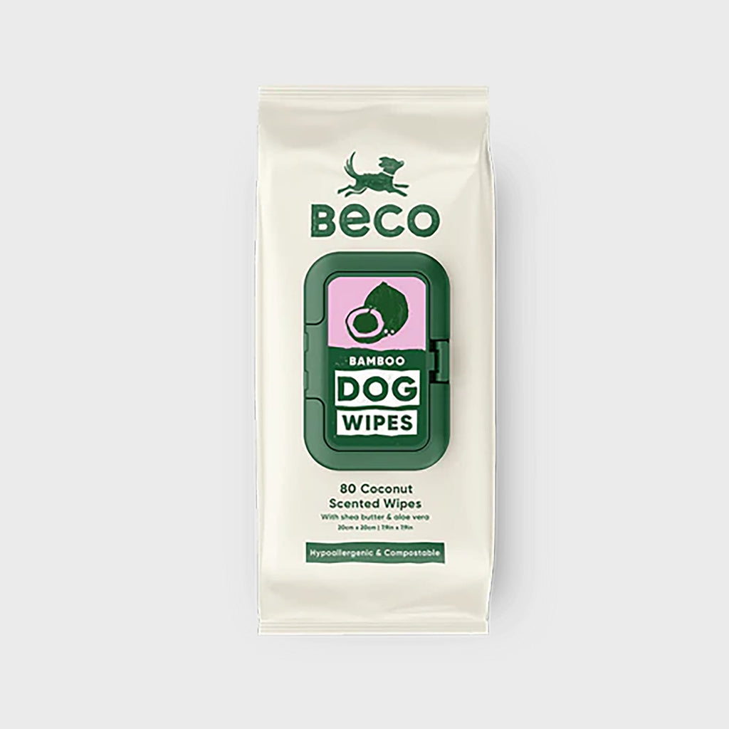 Beco Dog Wipe Bamboo Dog Wipes | Coconut Scented 80 Pack
