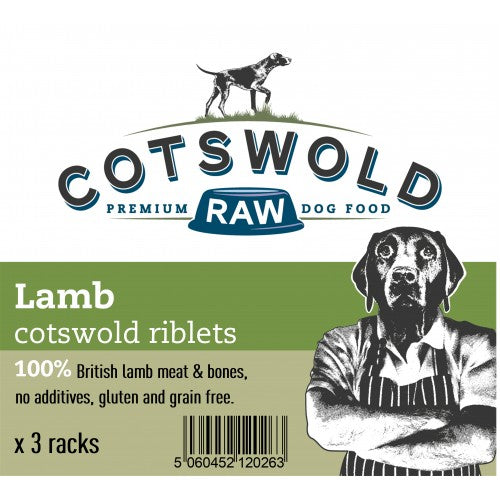 Cotswold Raw Marrow Bone Lamb Riblets x3  5 months+