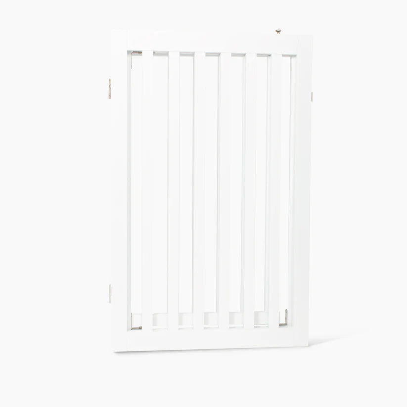 Lords and Labradors Medium Wooden Dog Gate in white and grey