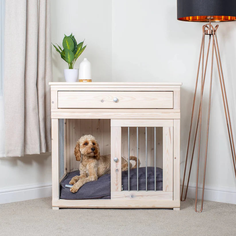 Lords and Labradors S Wooden Sliding Door Salcombe Dog Crate with Drawer