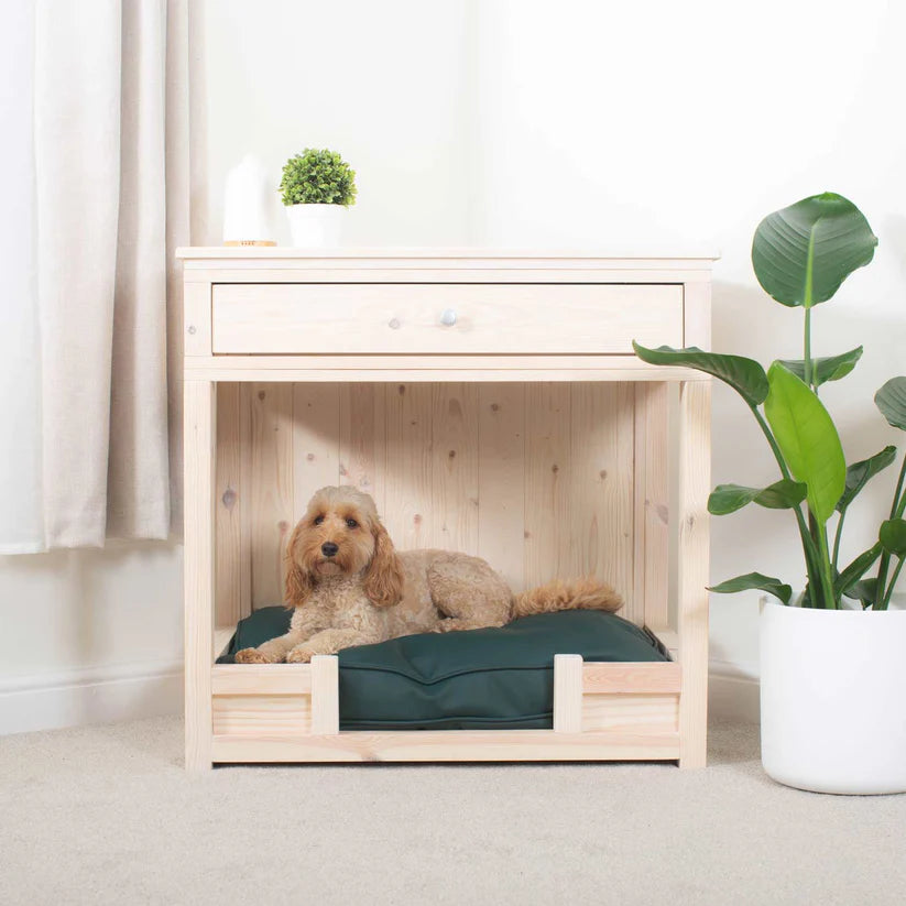 Lords and Labradors Wooden Salcombe Open Dog Crate with Drawer