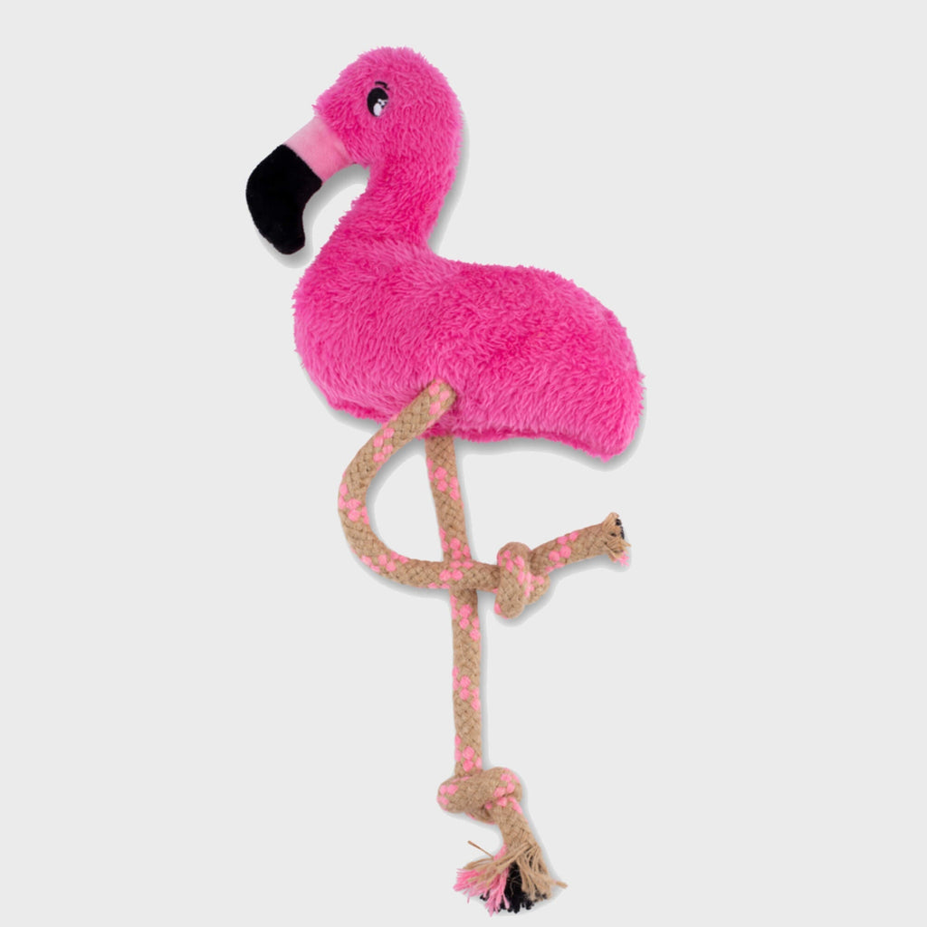 Beco Soft Toys Beco Recycled Soft Dog Toy, Fernando the Flamingo