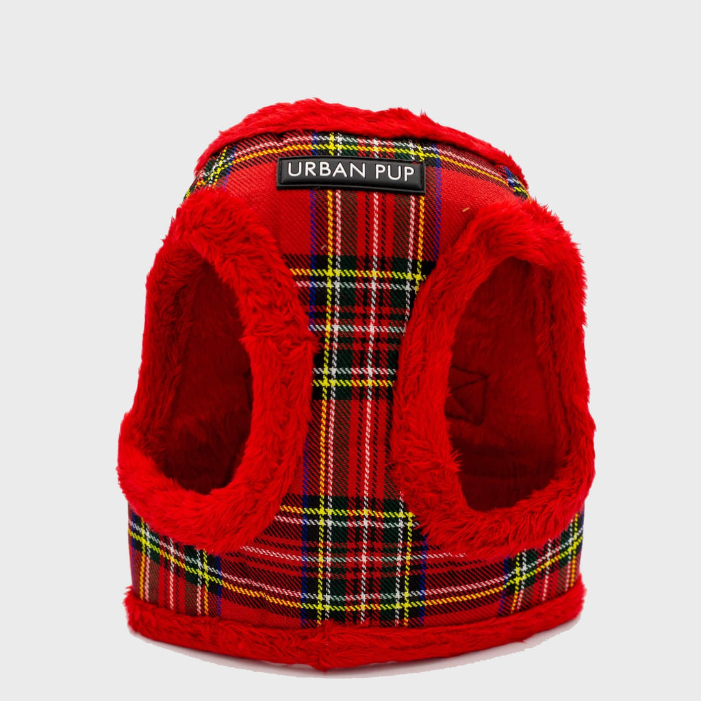 Urban Pup Harness XXS / Red Tartan Luxury Fur Lined Harness