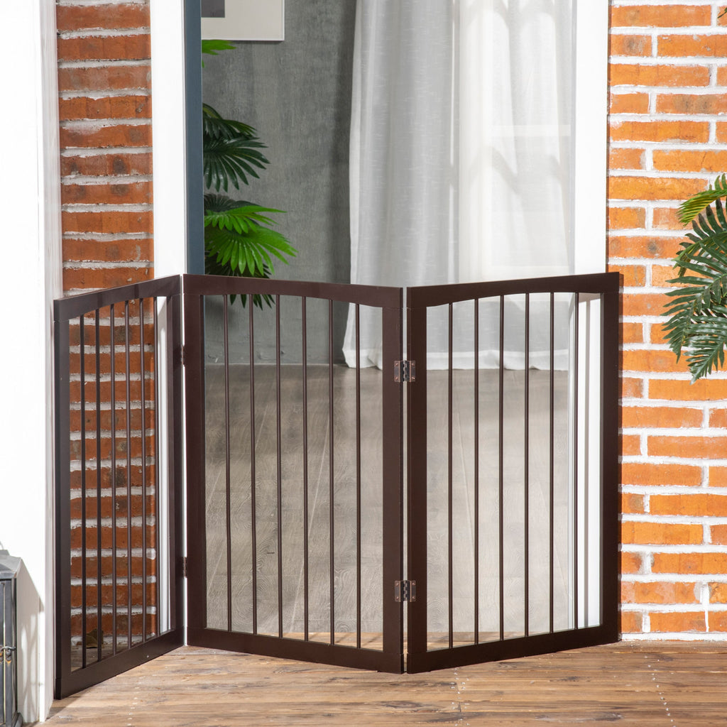 3 Panel Foldable Dog Door Gate Indoor Free Standing, 76cm Height - Slickers ◊ Doghouse