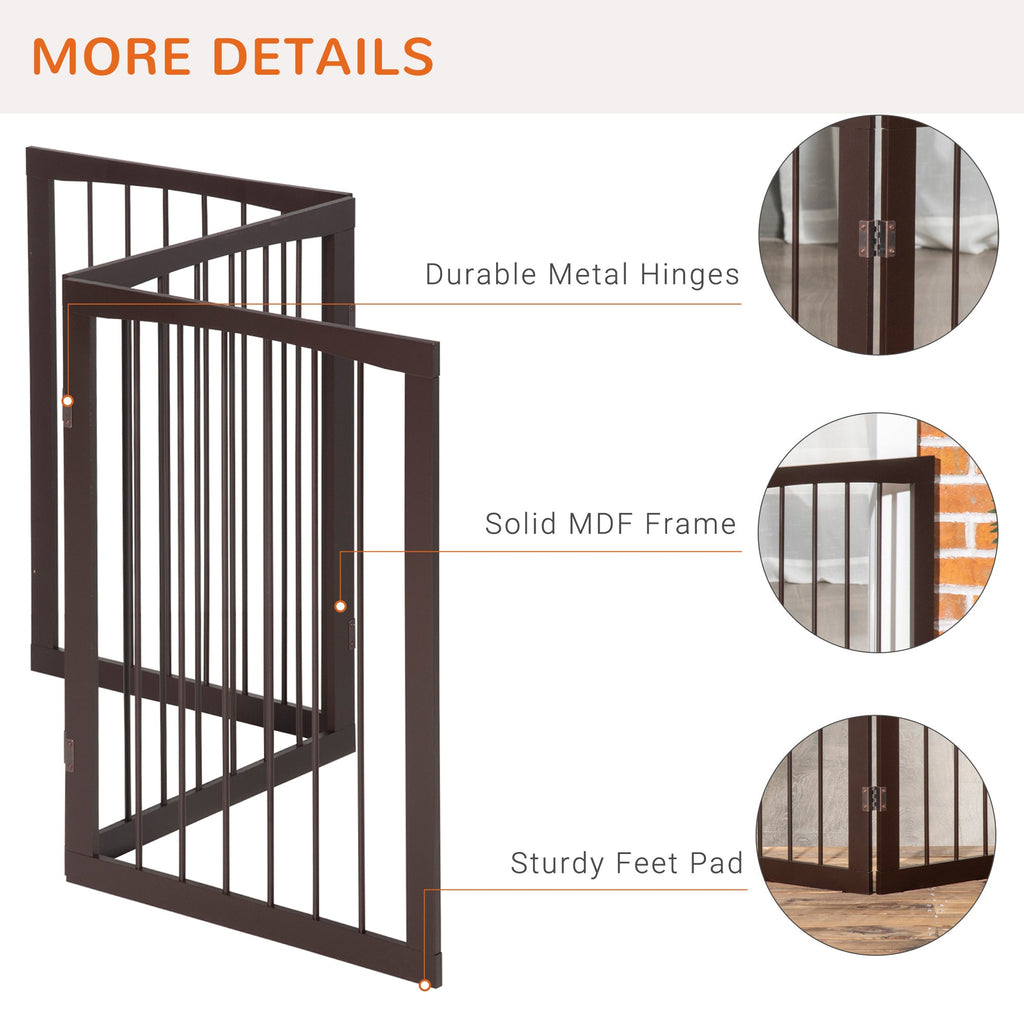 3 Panel Foldable Dog Door Gate Indoor Free Standing, 76cm Height - Slickers ◊ Doghouse