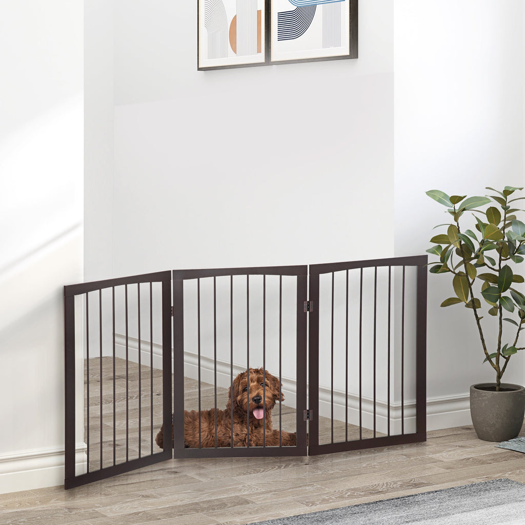 3 Panel Foldable Dog Door Gate Indoor Free Standing, 76cm Height - Slickers ◊ Doghouse