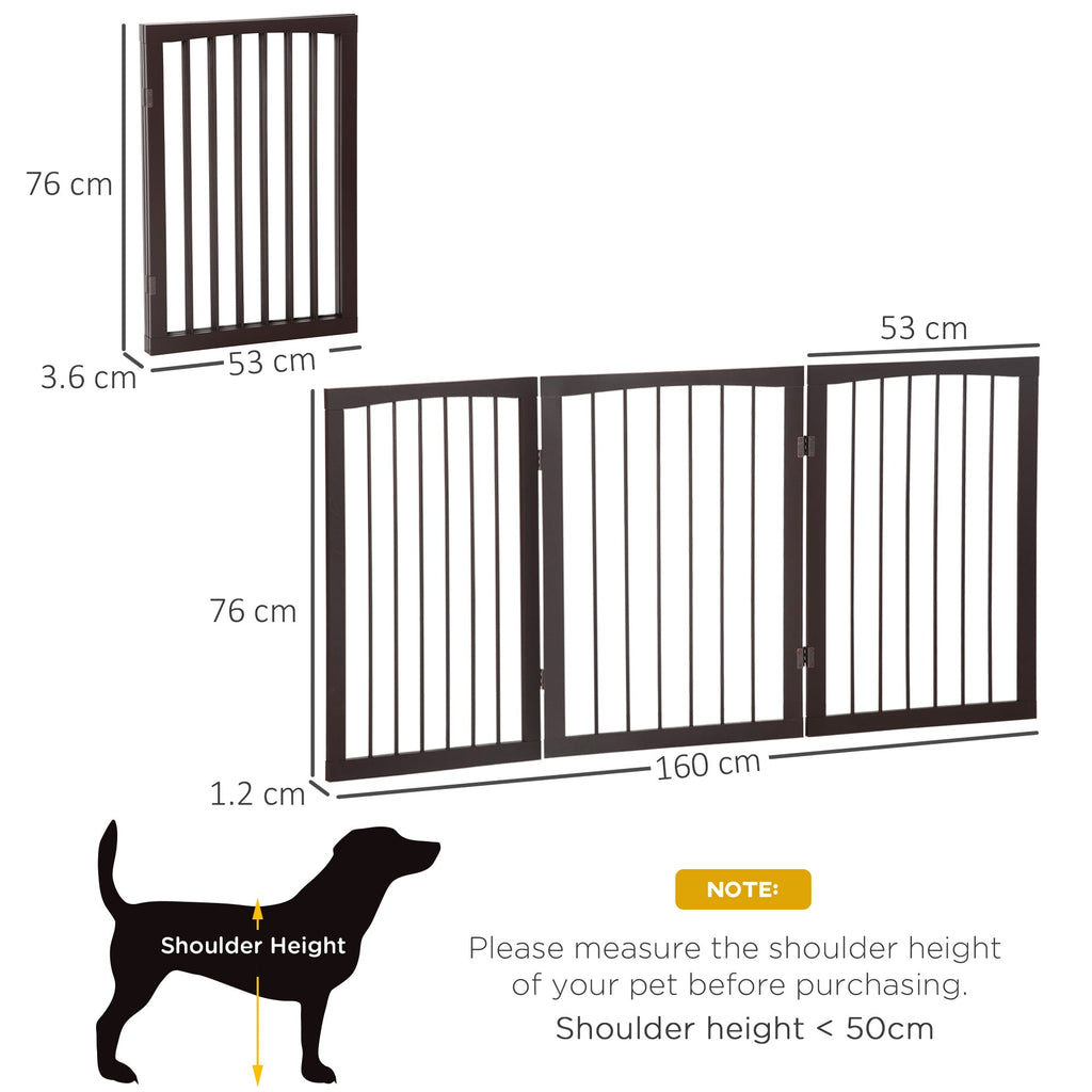 3 Panel Foldable Dog Door Gate Indoor Free Standing, 76cm Height - Slickers ◊ Doghouse