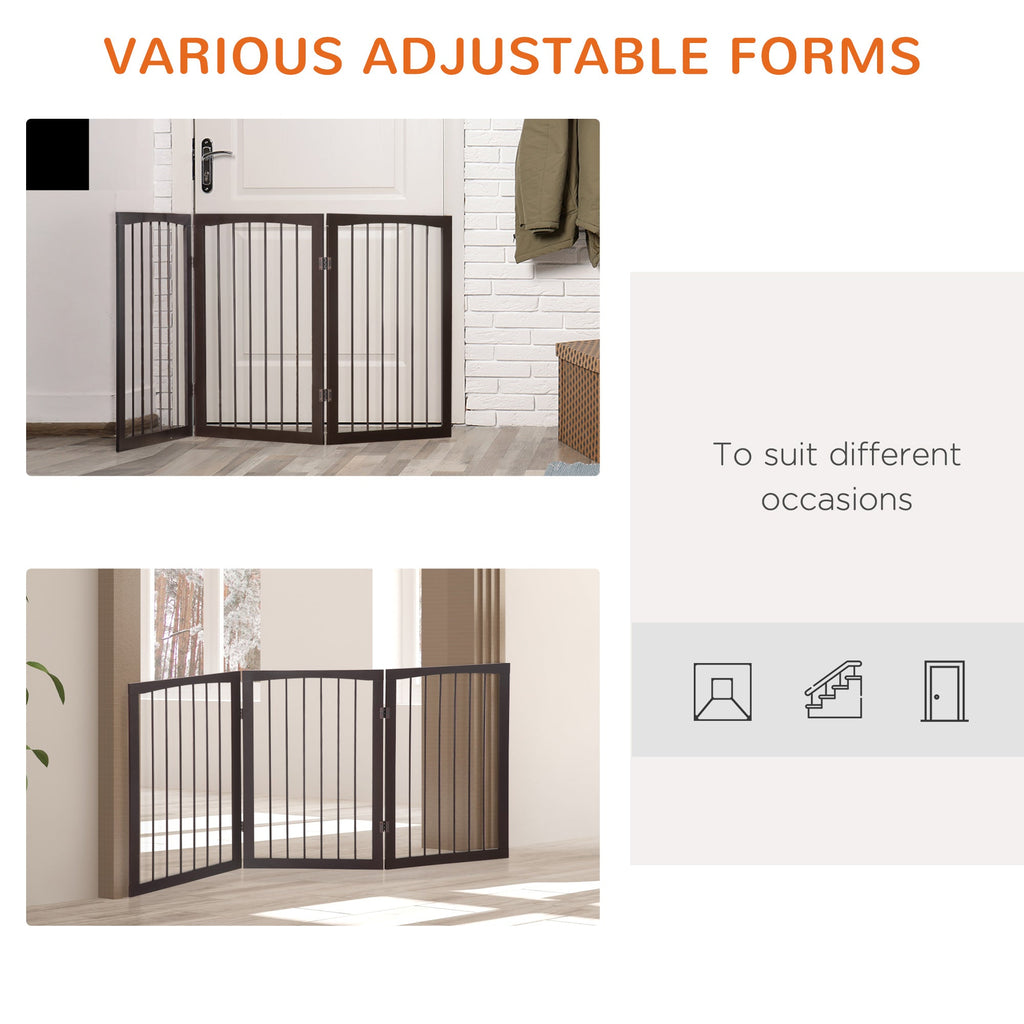3 Panel Foldable Dog Door Gate Indoor Free Standing, 76cm Height - Slickers ◊ Doghouse