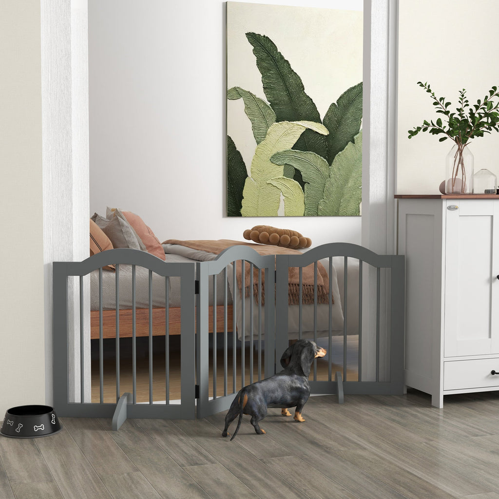 3 Panel Wooden Dog Gate with Support Feet, three colours - Slickers ◊ Doghouse