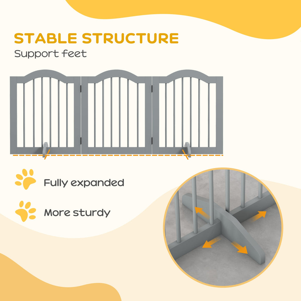 3 Panel Wooden Dog Gate with Support Feet, three colours - Slickers ◊ Doghouse
