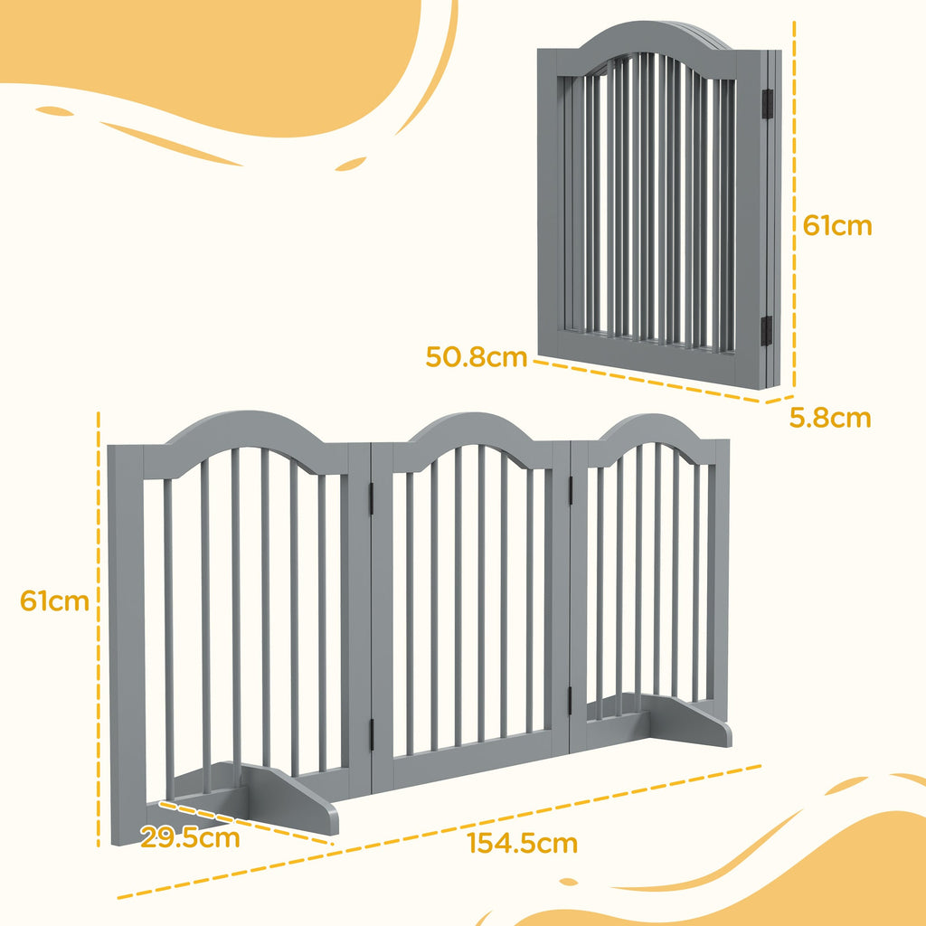 3 Panel Wooden Dog Gate with Support Feet, three colours - Slickers ◊ Doghouse