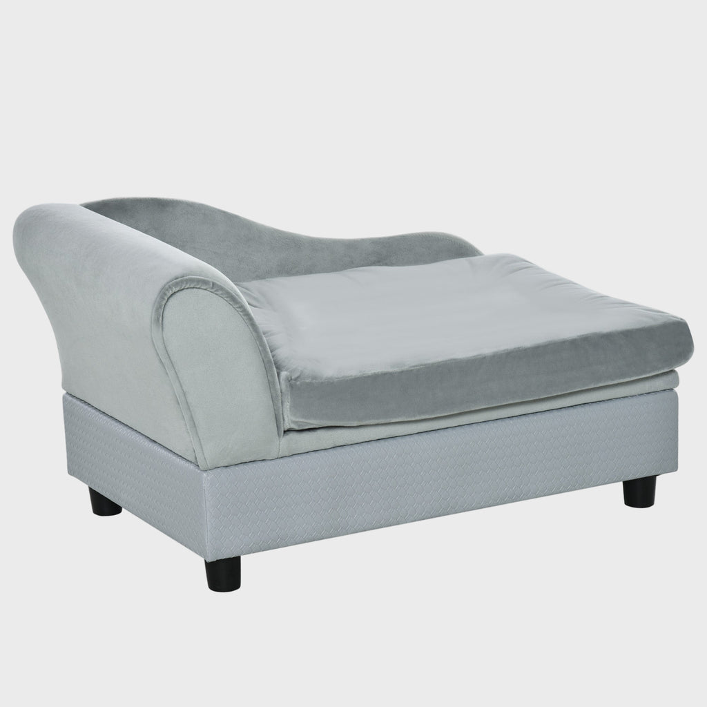 Gray chaise lounge on a white background