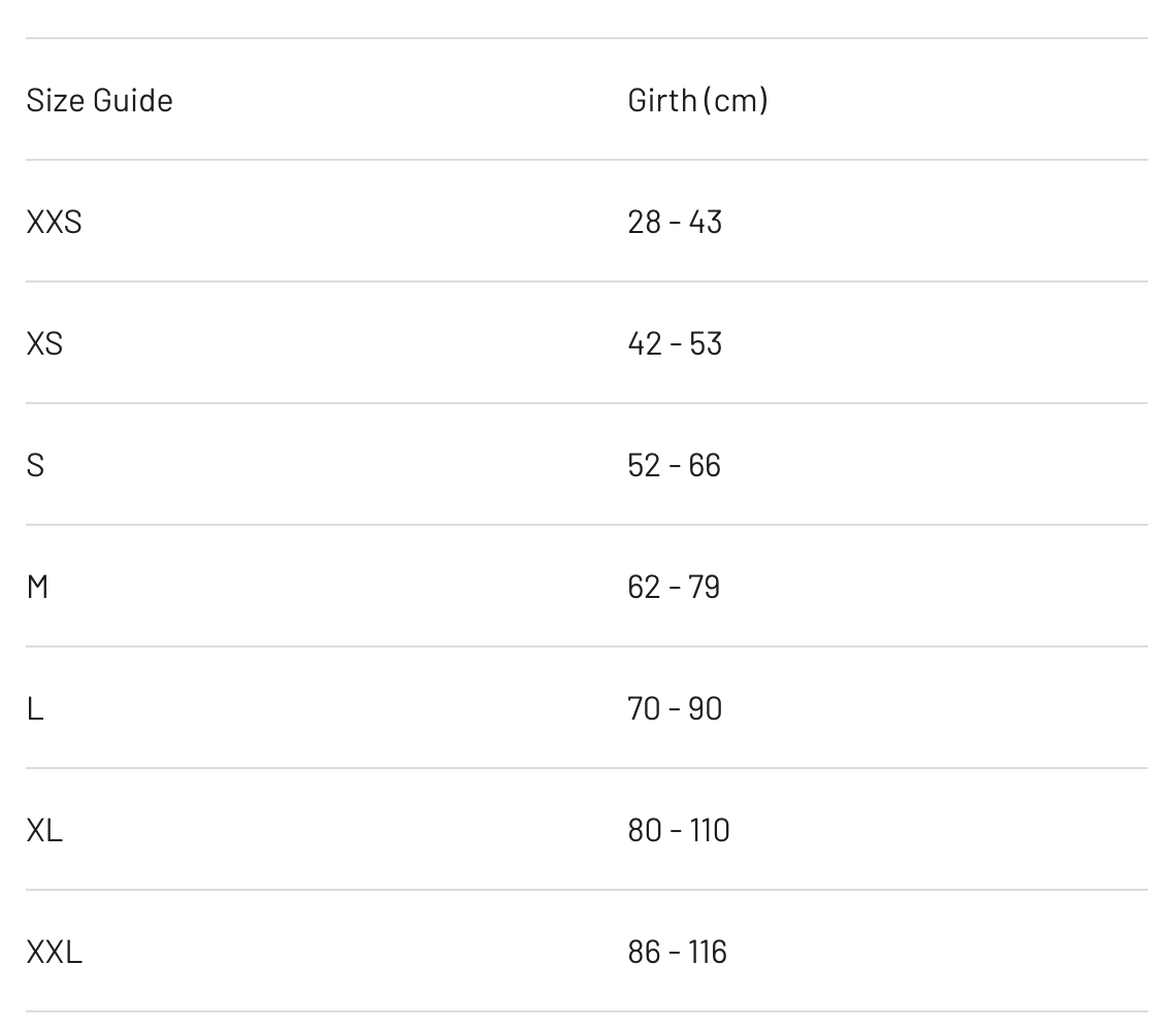 Convert Dog Harness measuring guide