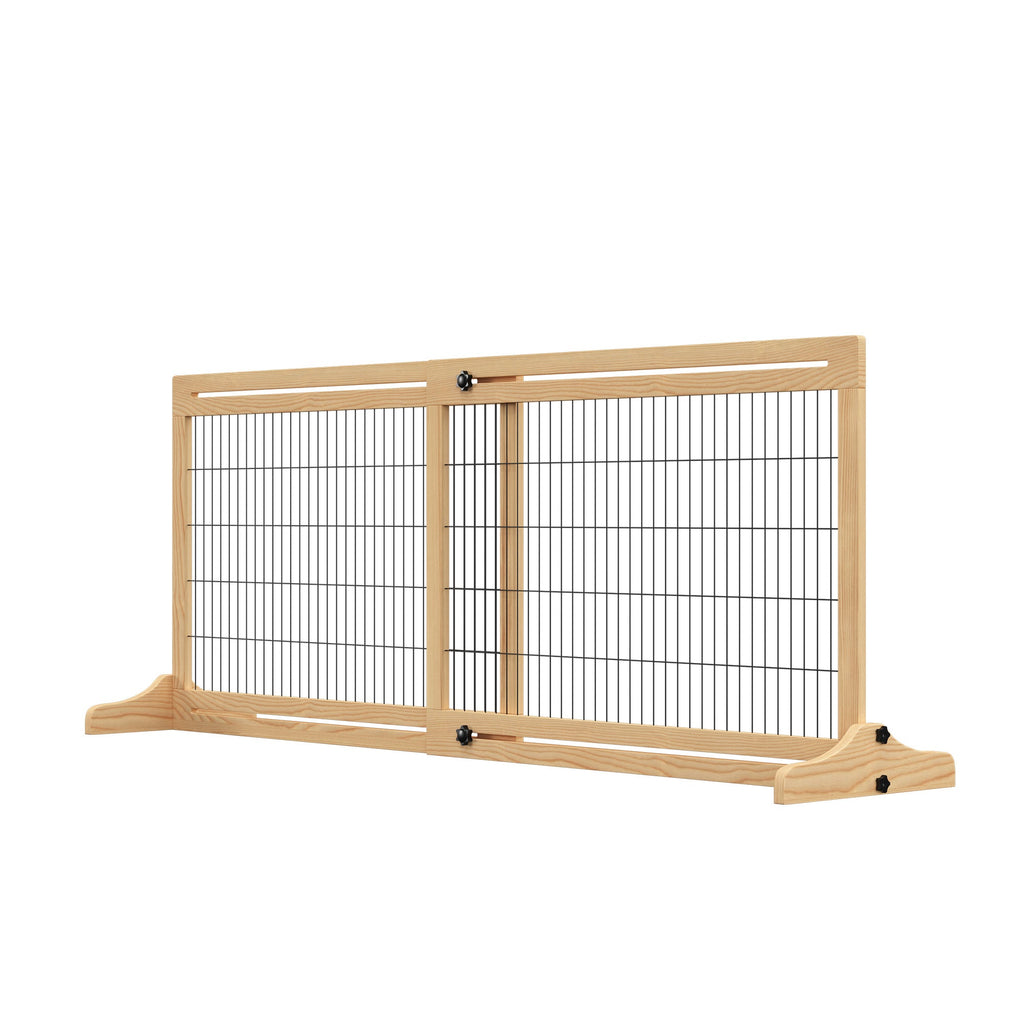 Adjustable Dog Gate with Support Feet, 69H x 104 - 183 cm, two colours - Slickers ◊ Doghouse