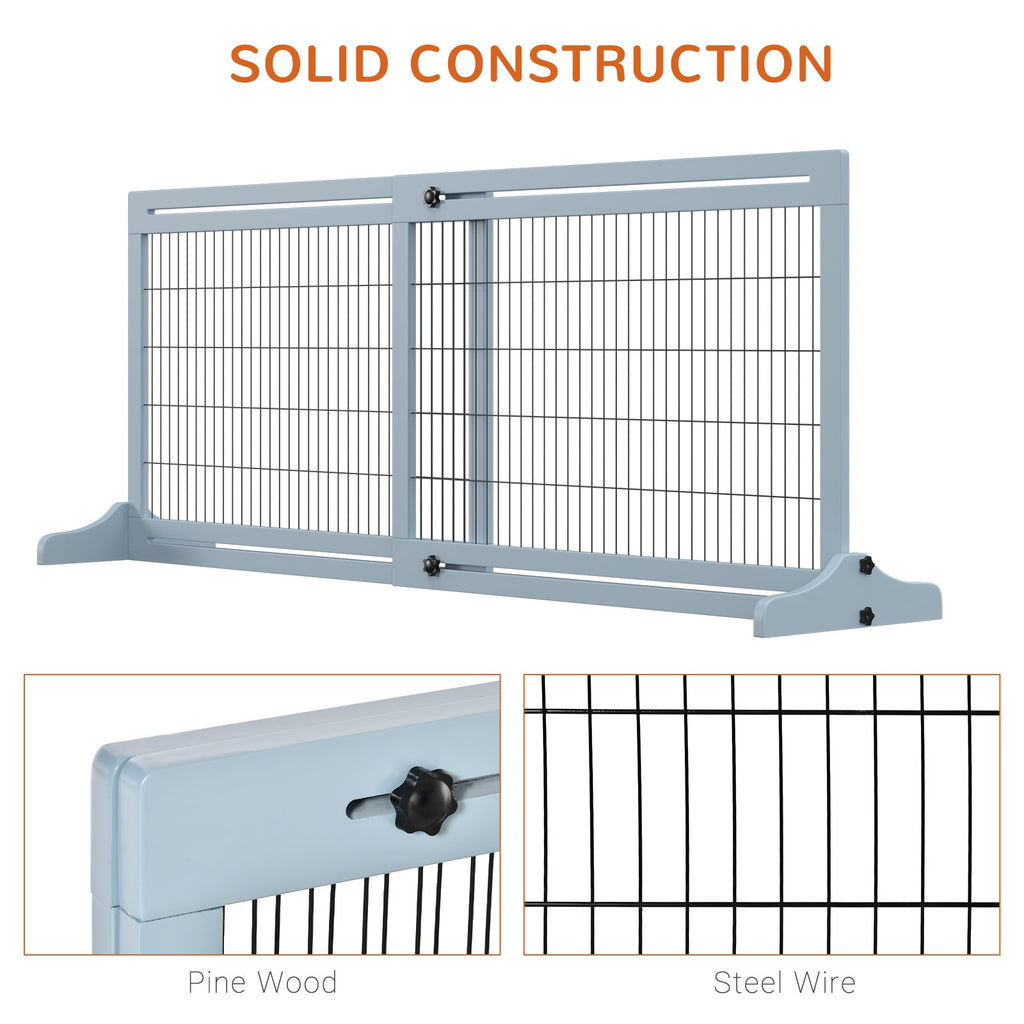 Adjustable Dog Gate with Support Feet, 69H x 104 - 183 cm, two colours - Slickers ◊ Doghouse
