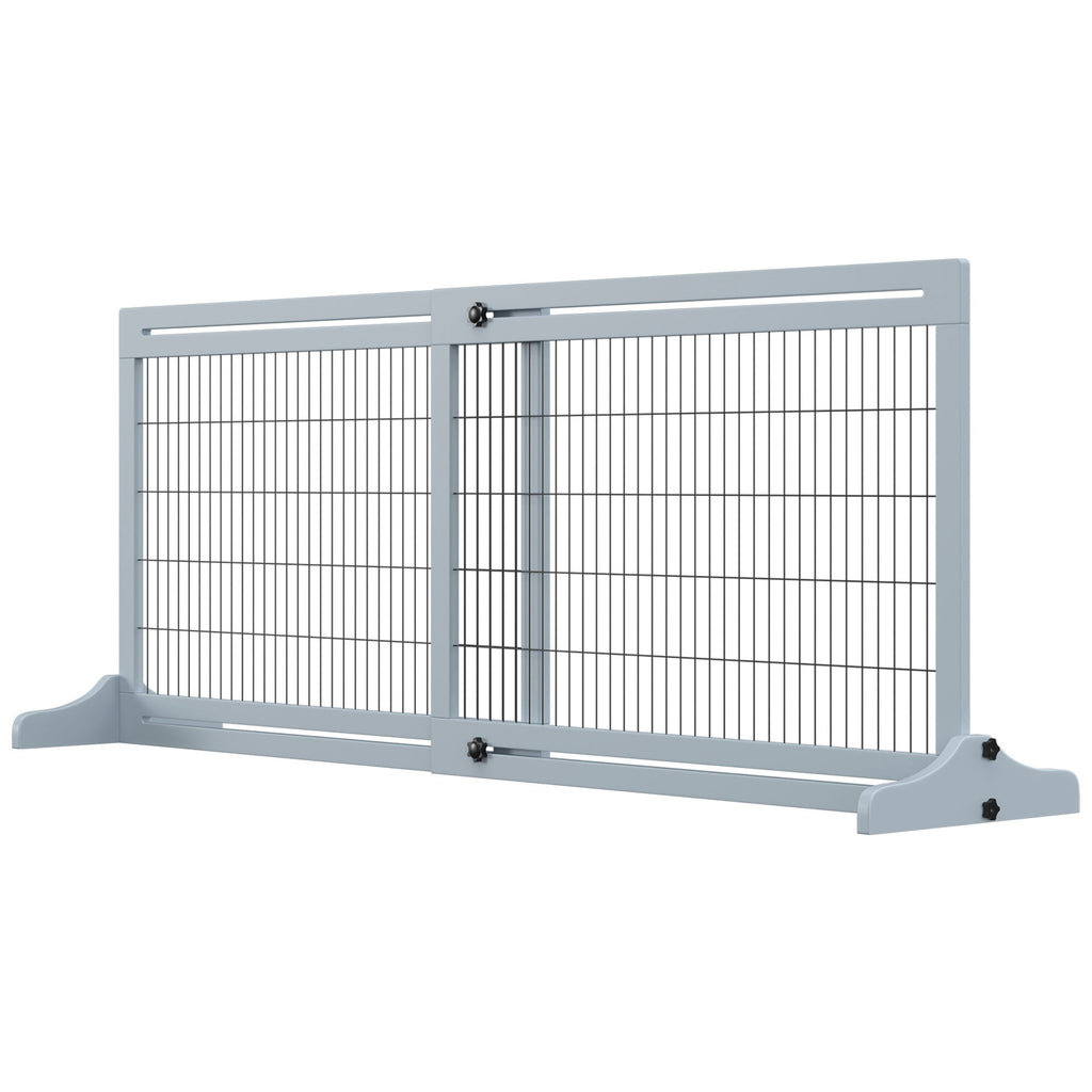 Adjustable Dog Gate with Support Feet, 69H x 104 - 183 cm, two colours - Slickers ◊ Doghouse