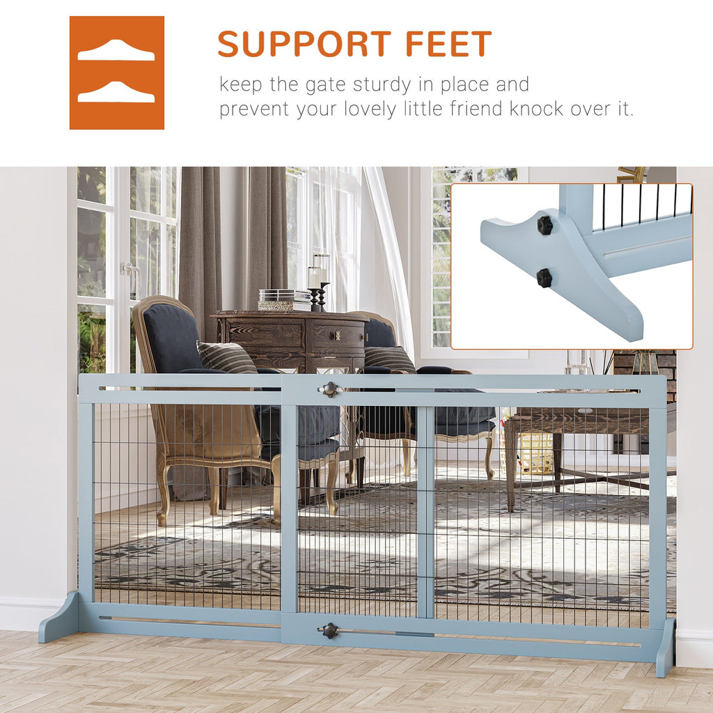 Adjustable Dog Gate with Support Feet, 69H x 104 - 183 cm, two colours - Slickers ◊ Doghouse