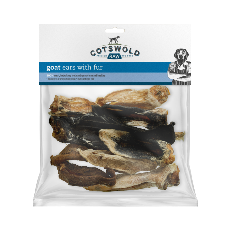 Cotswold Raw Dog Treats Goat Ears with Fur