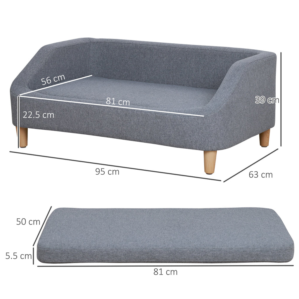 Dog Sofa Bed for Small, Medium & Large Dogs in Grey - Slickers ◊ Doghouse