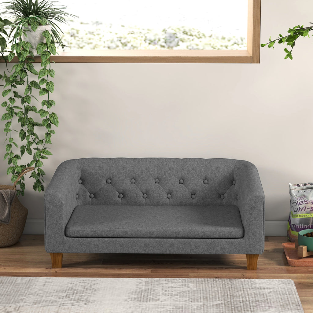 Dog Sofa Bed with Soft Cushion for Medium Dogs - Grey - Slickers ◊ Doghouse