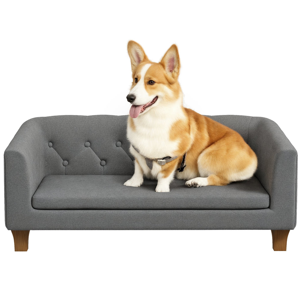 Dog Sofa Bed with Soft Cushion for Medium Dogs - Grey - Slickers ◊ Doghouse