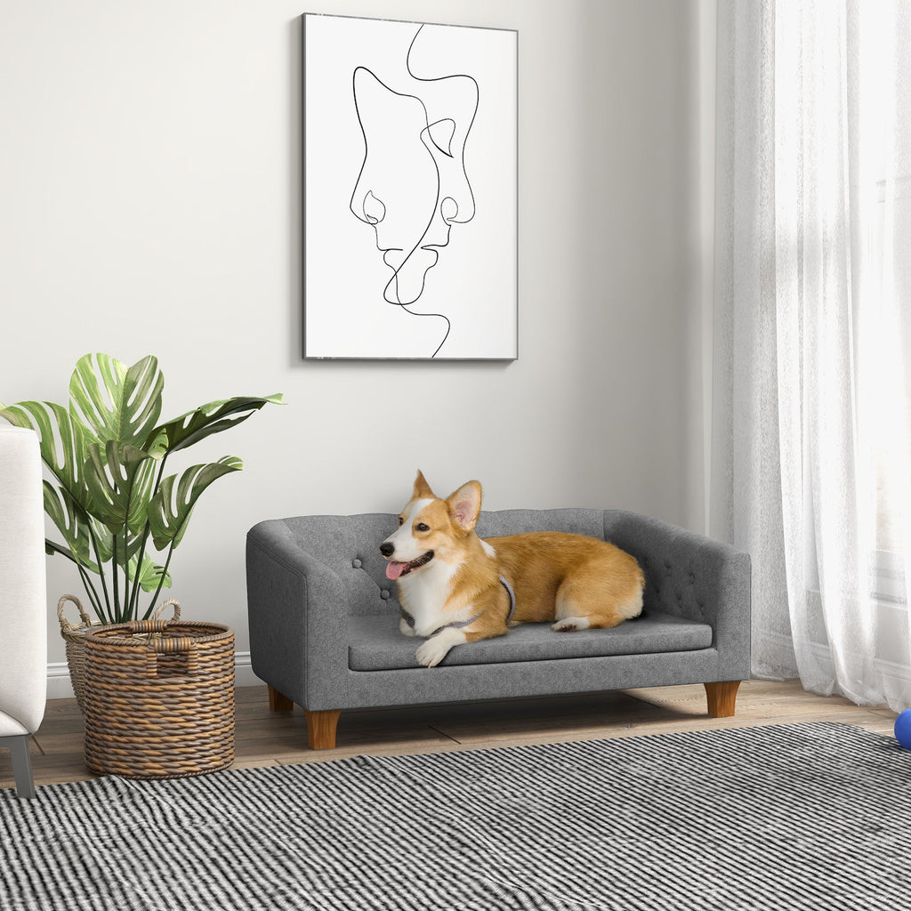 Dog Sofa Bed with Soft Cushion for Medium Dogs - Grey - Slickers ◊ Doghouse