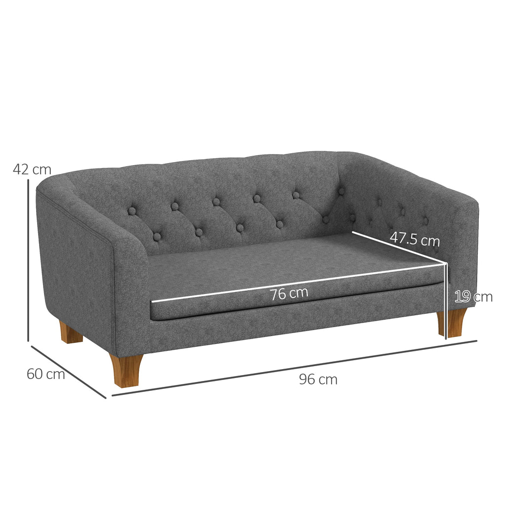 Dog Sofa Bed with Soft Cushion for Medium Dogs - Grey - Slickers ◊ Doghouse
