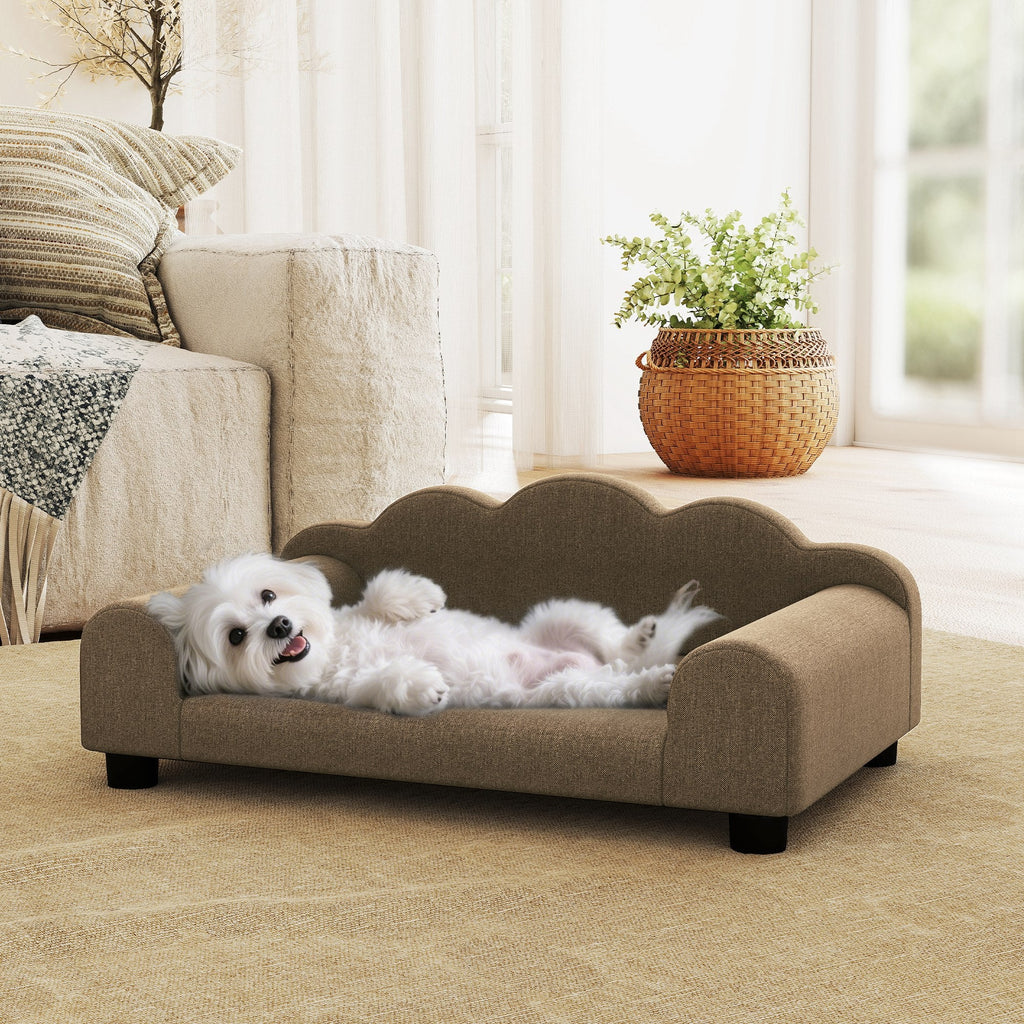 Elevated Dog Sofa Bed for Small Dogs in Brown - Slickers ◊ Doghouse