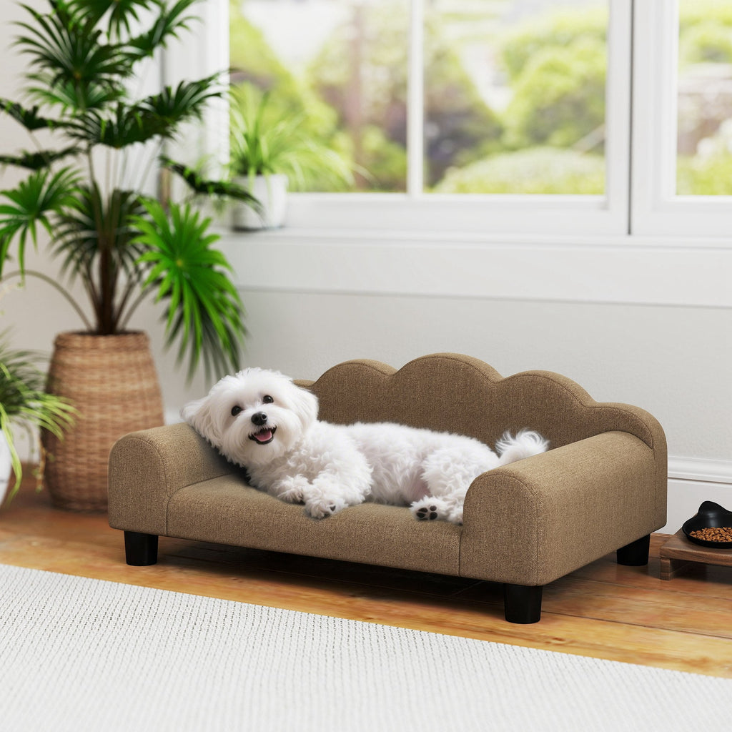 Elevated Dog Sofa Bed for Small Dogs in Brown - Slickers ◊ Doghouse