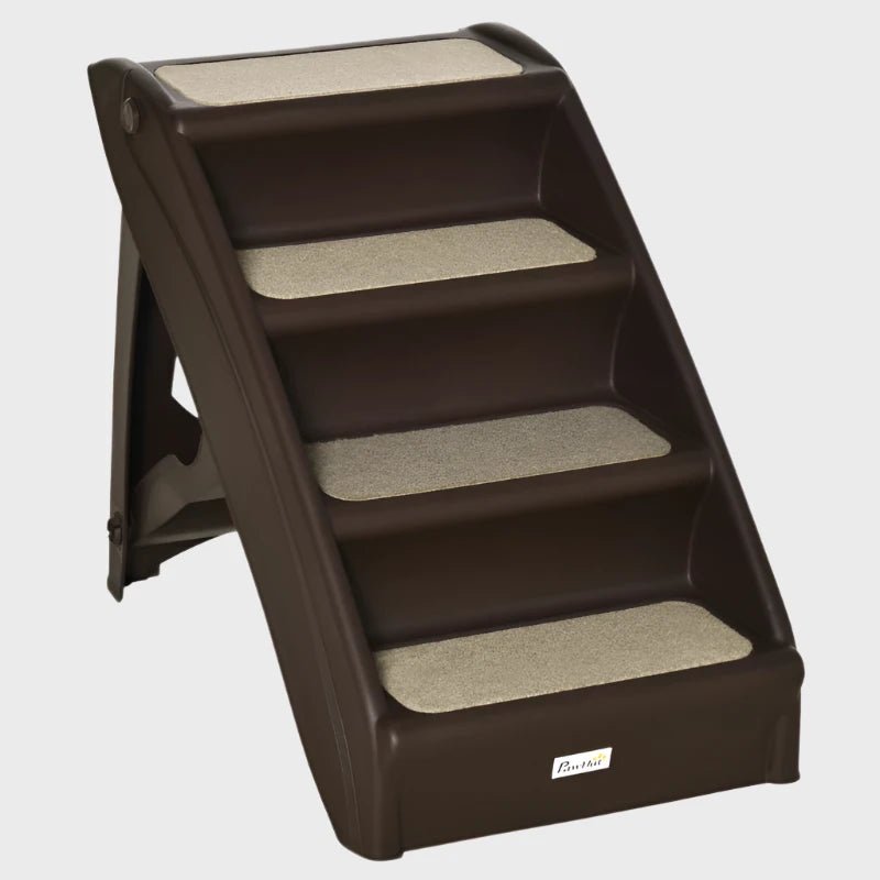 Foldable Four - Step Pet Stairs with Non - Slip Mats 62 x 38 x 49.5cm - Slickers ◊ Doghouse