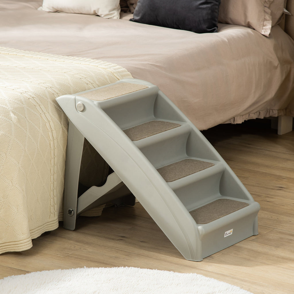 Foldable Four - Step Pet Stairs with Non - Slip Mats 62 x 38 x 49.5cm - Slickers ◊ Doghouse