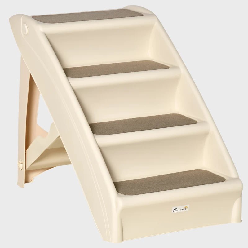 Foldable Four - Step Pet Stairs with Non - Slip Mats 62 x 38 x 49.5cm - Slickers ◊ Doghouse