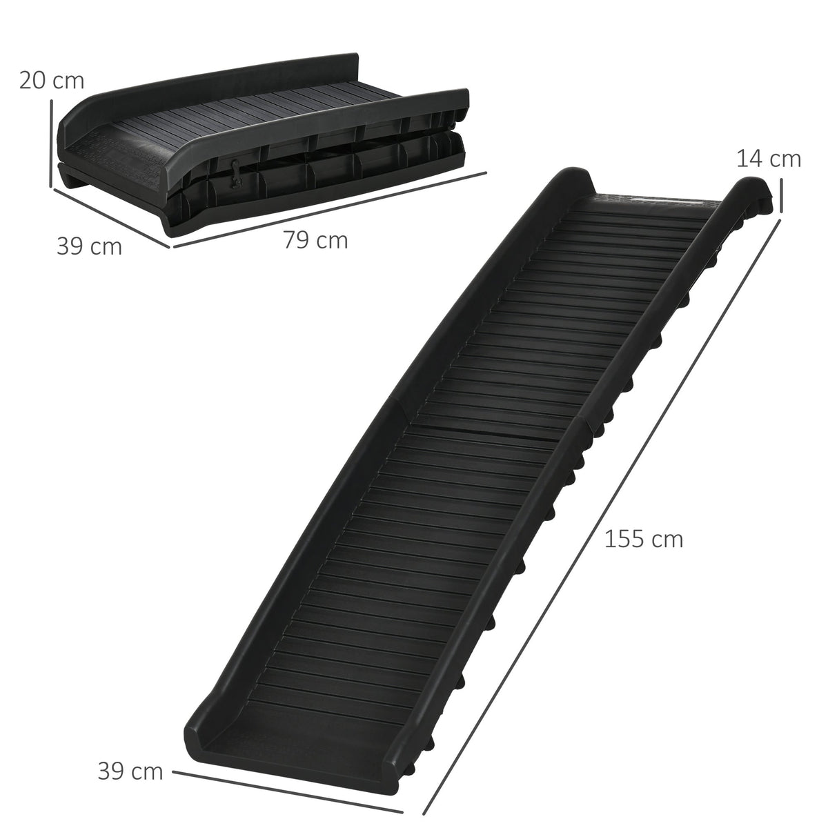 Foldable Pet Ramp Dog Car Ramp for travel measuring guide