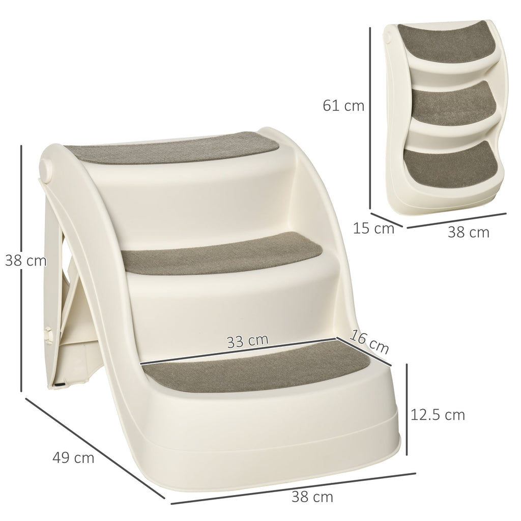 Foldable & Portable 3 - Step Dog Steps Non - slip Mats 49 x 38 x 38 cm, three colours - Slickers ◊ Doghouse