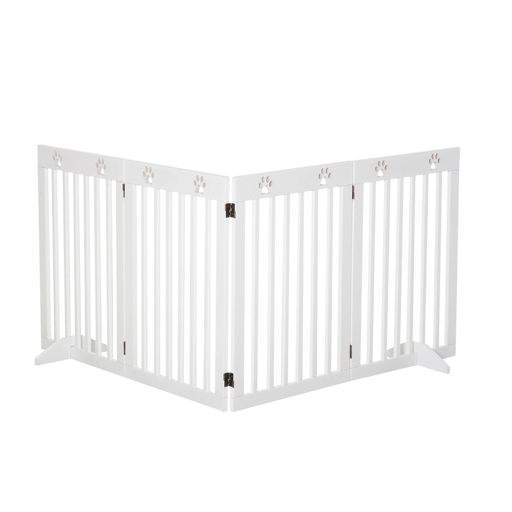 Foldable Wooden Pet Gate Freestanding with Support Feet, two colours - Slickers ◊ Doghouse