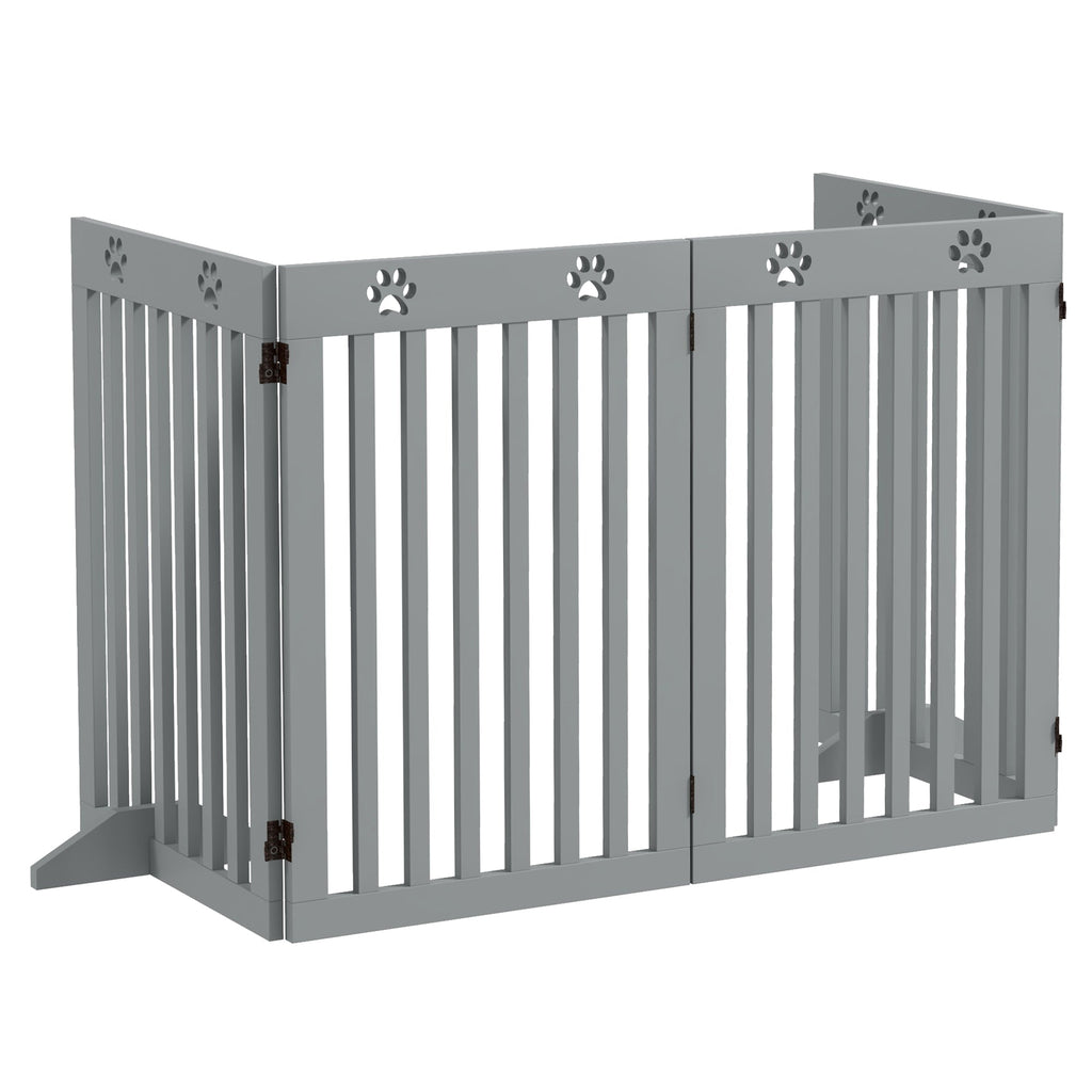 Foldable Wooden Pet Gate Freestanding with Support Feet, two colours - Slickers ◊ Doghouse