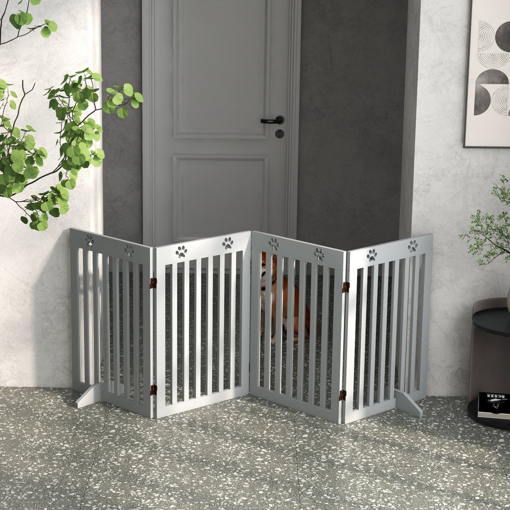 Foldable Wooden Pet Gate Freestanding with Support Feet, two colours - Slickers ◊ Doghouse