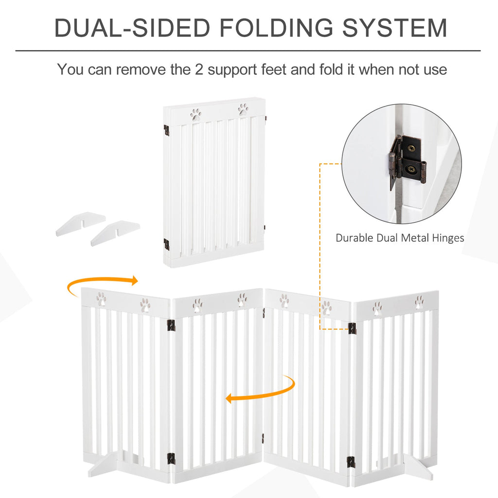 Foldable Wooden Pet Gate Freestanding with Support Feet, two colours - Slickers ◊ Doghouse