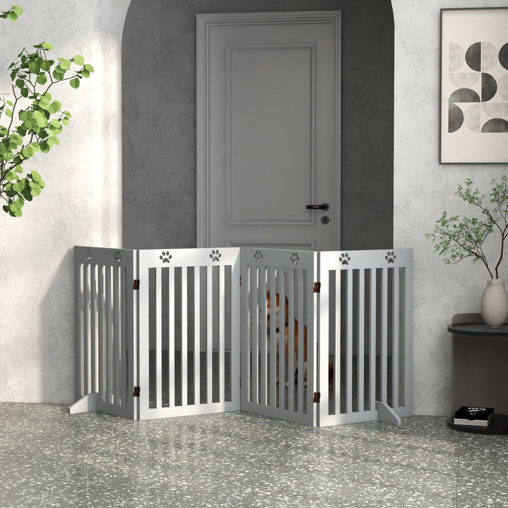 Foldable Wooden Pet Gate Freestanding with Support Feet, two colours - Slickers ◊ Doghouse