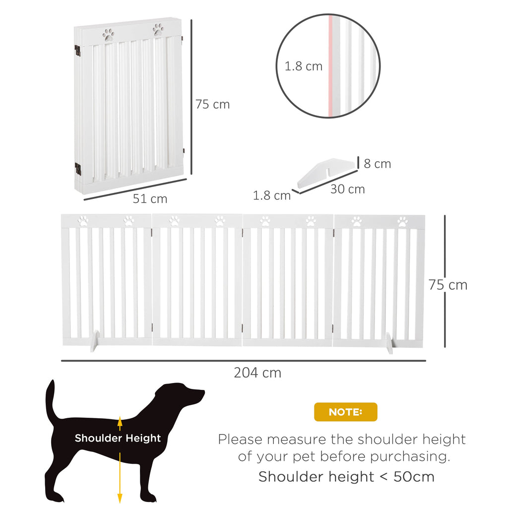 Foldable Wooden Pet Gate Freestanding with Support Feet, two colours - Slickers ◊ Doghouse
