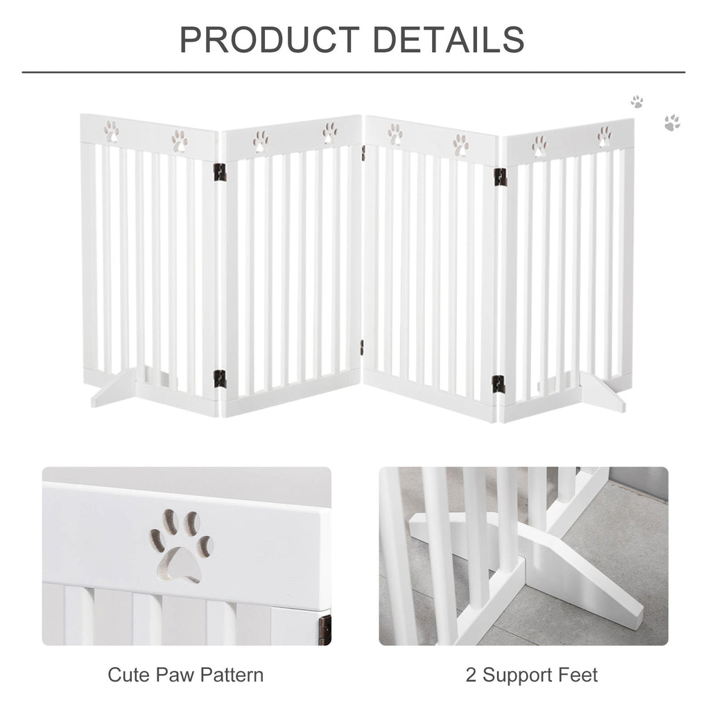 Foldable Wooden Pet Gate Freestanding with Support Feet, two colours - Slickers ◊ Doghouse