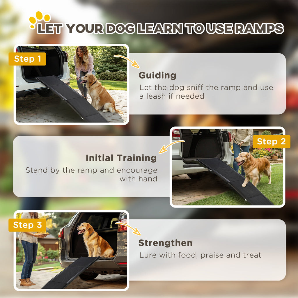 Folding Dog Ramp, Non - Slip Surface & Aluminium Alloy Frame for XL Dogs - Slickers ◊ Doghouse