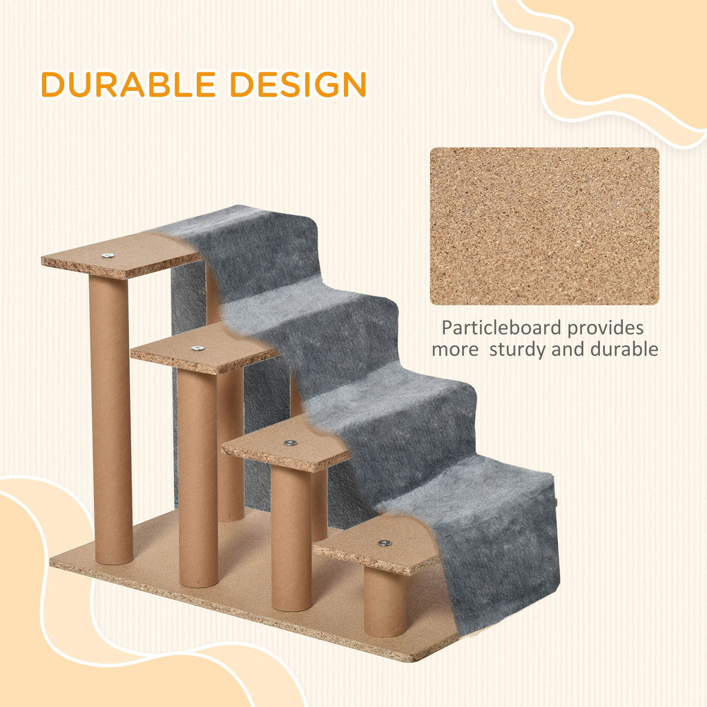 Four - Step Dog Stairs with Washable Plush Cover for High Bed or Sofa, three colours - Slickers ◊ Doghouse
