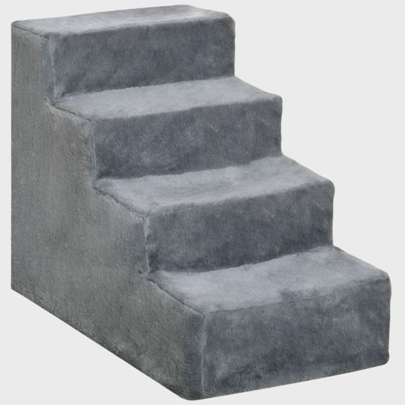 Four - Step Dog Stairs with Washable Plush Cover for High Bed or Sofa, three colours - Slickers ◊ Doghouse