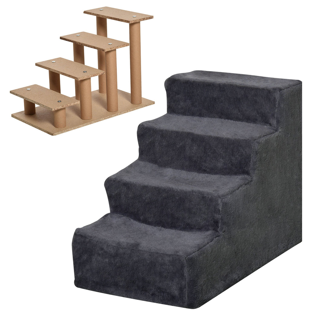 Four - Step Dog Stairs with Washable Plush Cover for High Bed or Sofa, three colours - Slickers ◊ Doghouse