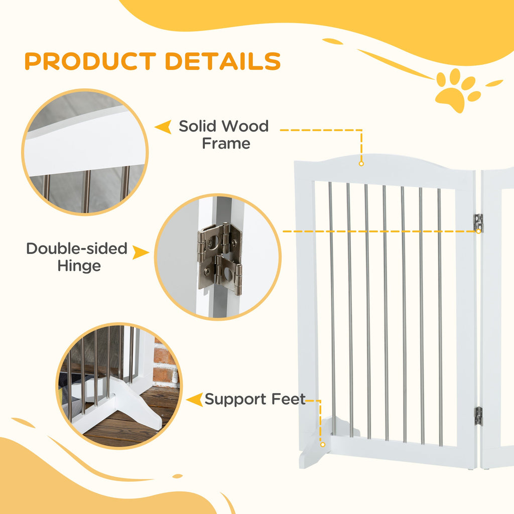 Freestanding Foldable Pet Gate with Two Support Feet, two colours - Slickers ◊ Doghouse