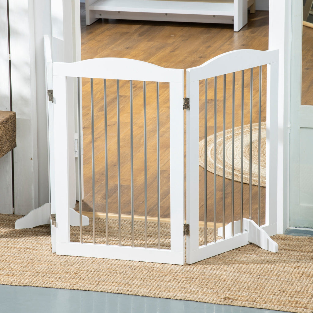Freestanding Foldable Pet Gate with Two Support Feet, two colours - Slickers ◊ Doghouse