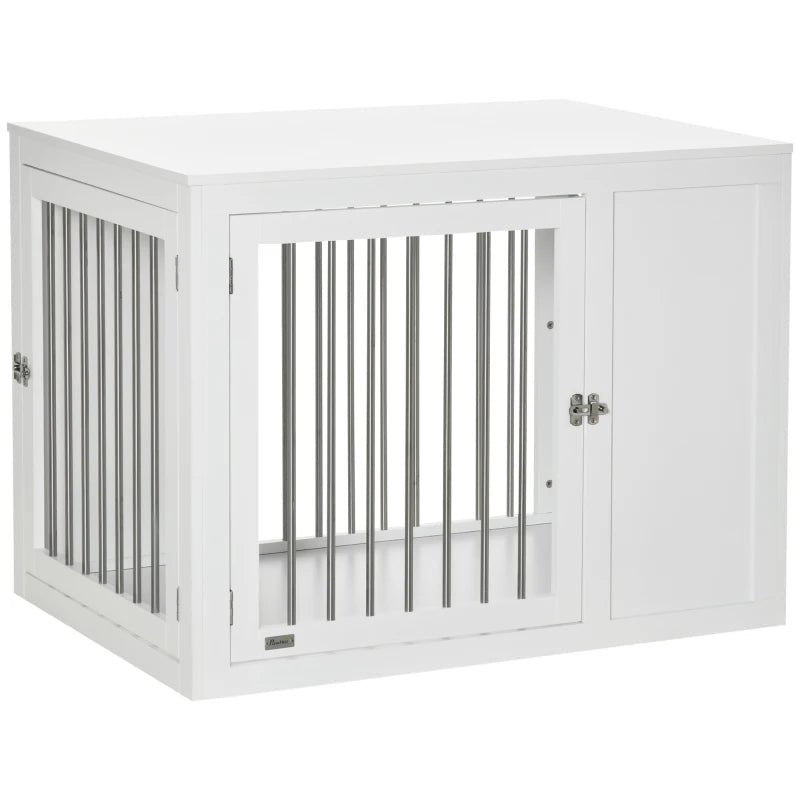 Furniture Style Dog Crate with Two Doors & End Table with Locks, Medium and Large Dogs - Slickers ◊ Doghouse