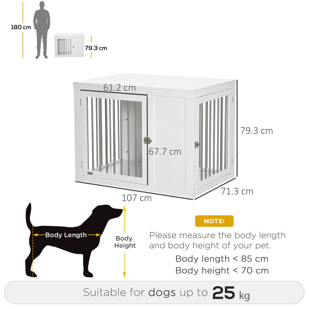 Furniture Style Dog Crate with Two Doors & End Table with Locks, Medium and Large Dogs - Slickers ◊ Doghouse