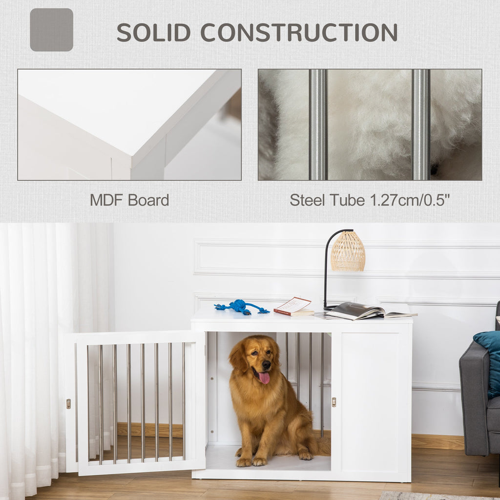 Furniture Style Dog Crate with Two Doors & End Table with Locks, Medium and Large Dogs - Slickers ◊ Doghouse